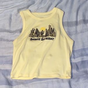 THRIFTED Homegirl Society Yellow Desert Dreams Tank Top Size M